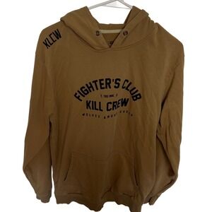 Kill Crew Fighters Club Hoodie Tan Graphic Pullover‎ Sweatshirt M Combat Women